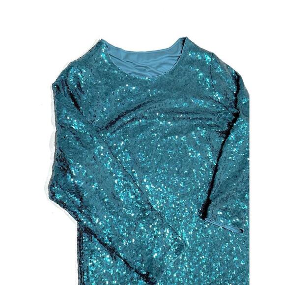 NWT Pinup Fashion Womens Sequin Dress Long Sleeve Green Coctail Plus Size 24 - Picture 6 of 15